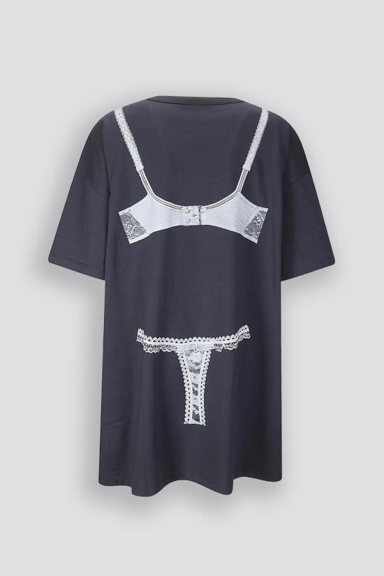  바퀘라 숏 원피스 Vaquera Trompe L'oeil Tall Tee 니트 드레스 워시드 블랙 - VAQUERA