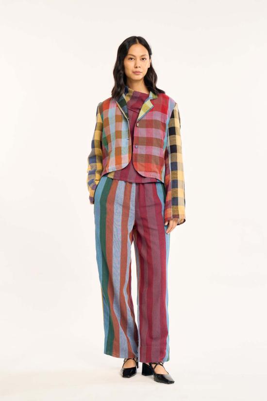  RUJUTA SHETH 팔라초 팬츠 루주타 셰스 봄베이 하이픈 스트라이프