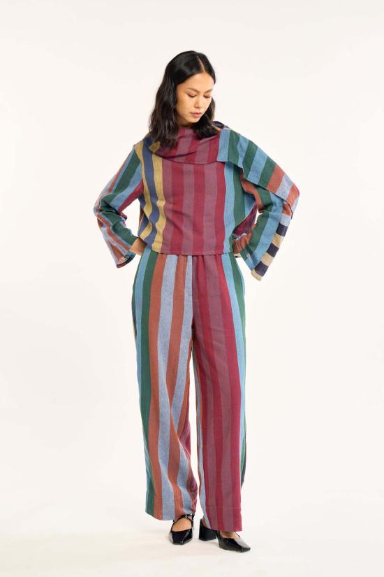  RUJUTA SHETH 팔라초 팬츠 루주타 셰스 봄베이 하이픈 스트라이프 - OTHER BRANDS