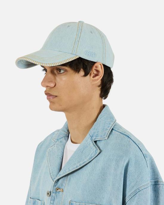  크로스트 모자 데님 블랭킷 스티치 캡 - KROST