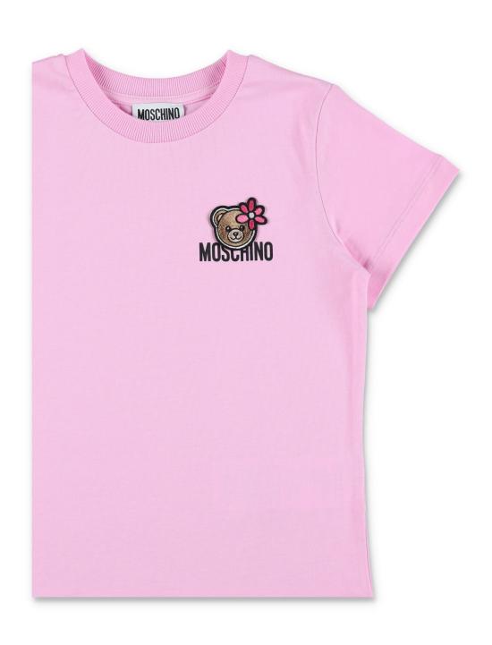 26SS [키즈] 모스키노 티셔츠 HAM03PLAA02 51473 BONBON PINK - MOSCHINO