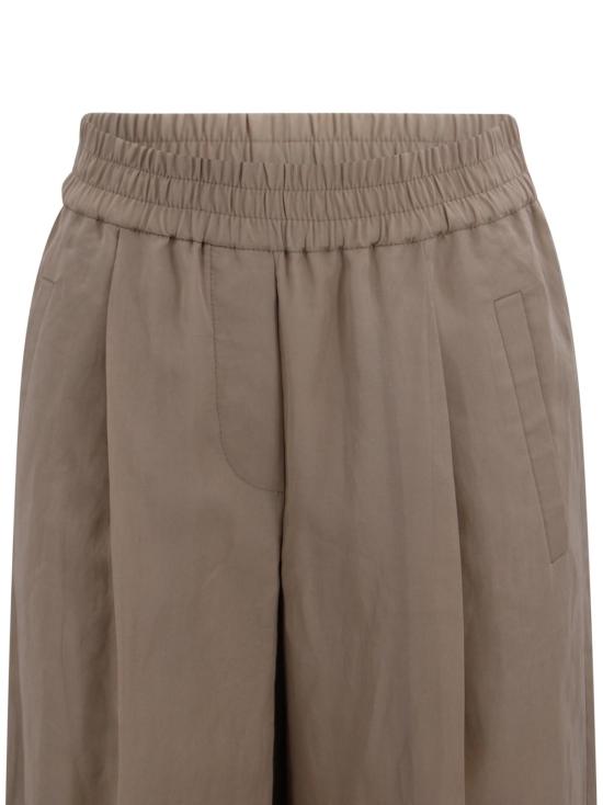  브루넬로 쿠치넬리 스트레이트 팬츠 Brunello Cucinelli Elastic Palazzo  커피 - BRUNELLO CUCINELLI