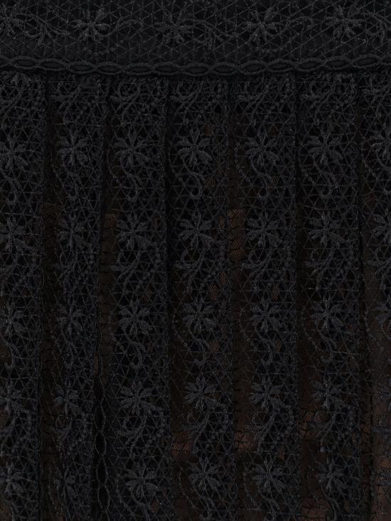  셀프 포트레이트 미디 스커트 오르간디 앤 레이스  블랙 - SELF PORTRAIT