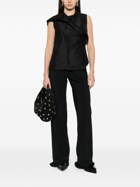  릭 오웬스 스트레이트 팬츠 실크 블렌드 팬츠 블랙 - RICK OWENS