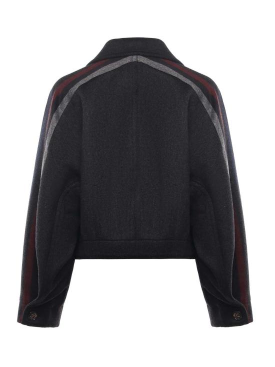  보테가베네타 수트 자켓 보테가 베네타 울 & 캐시미어 재킷 블레이저 다크 그레이/블랙/라바 - BOTTEGA VENETA