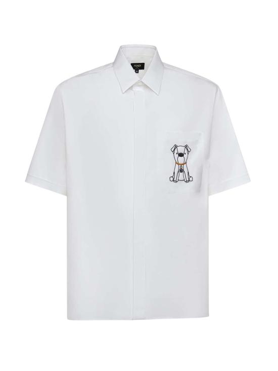  펜디 반팔 셔츠 코튼  화이트