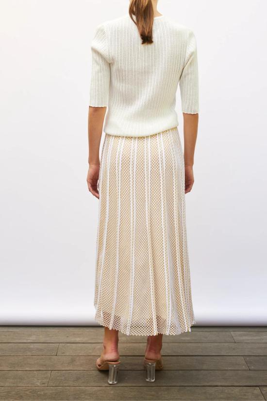  몰리 미디 스커트 Molli Elegante 메쉬  밀크 옐로우 - MOLLI