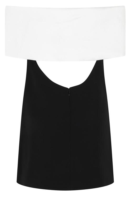  셀프 포트레이트 숏 원피스 크레이프 플라워 미니 드레스 블랙 - SELF PORTRAIT