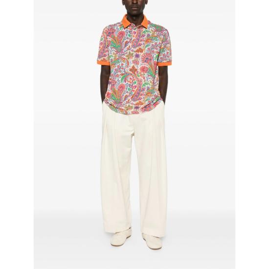  에트로 폴로 티셔츠 스웨터 폴로 셔츠 오렌지 - ETRO