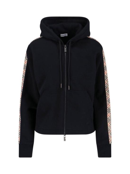  버버리 스웨터 체크 후드티 블랙