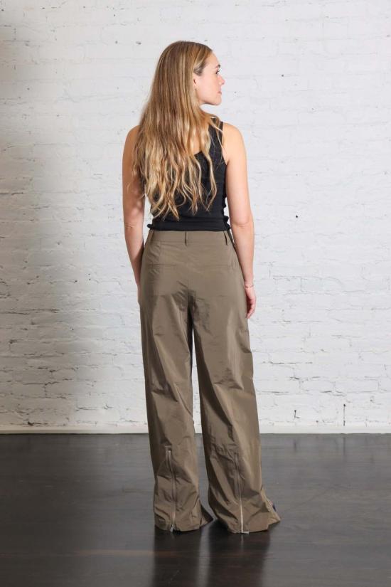  티비 스트레이트 팬츠 나일론 지퍼 바지 - TIBI