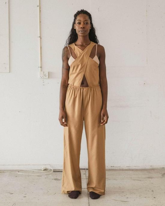  베이스레인지 스트레이트 팬츠 Baserange 브랜드 스토아 팬츠 브라운 - BASERANGE