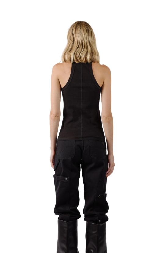  팡 뉴욕 민소매 티셔츠 팡 NYC X 퓨어 에센셜 리브드 탱크탑 블랙 - FANG NYC