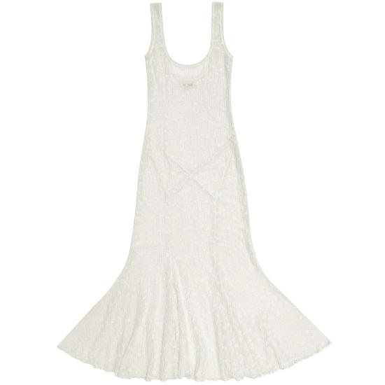  알리 골든 민소매 티셔츠 탱크 드레스 (비대칭 밑단)