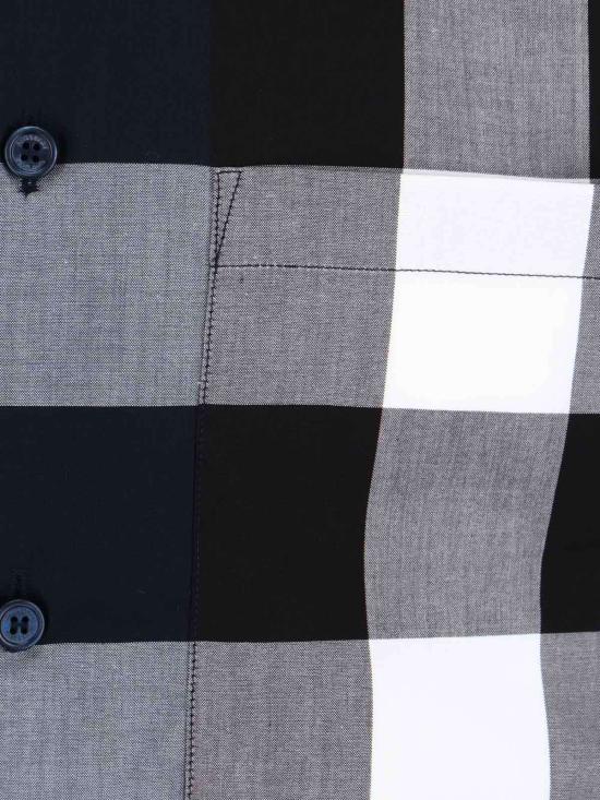  버버리 반팔 셔츠 체크 셔츠 블루 - BURBERRY