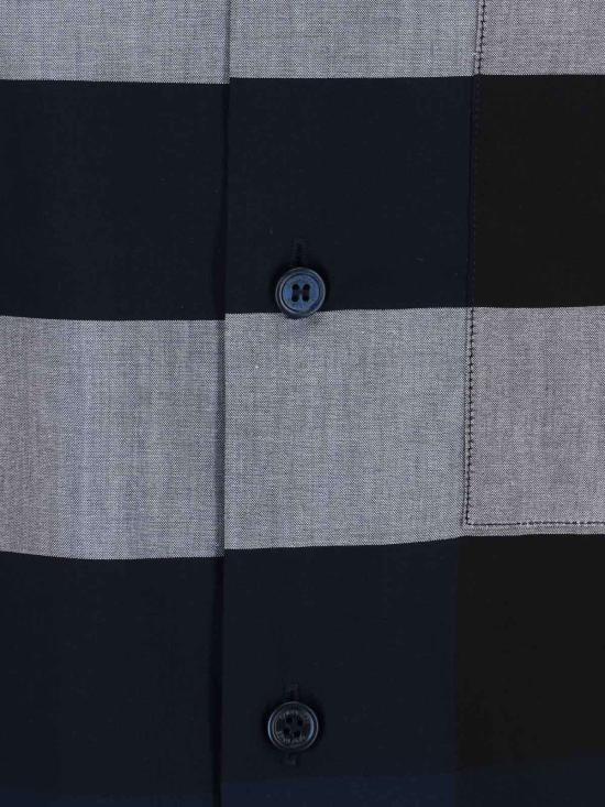  버버리 반팔 셔츠 체크 셔츠 블루 - BURBERRY