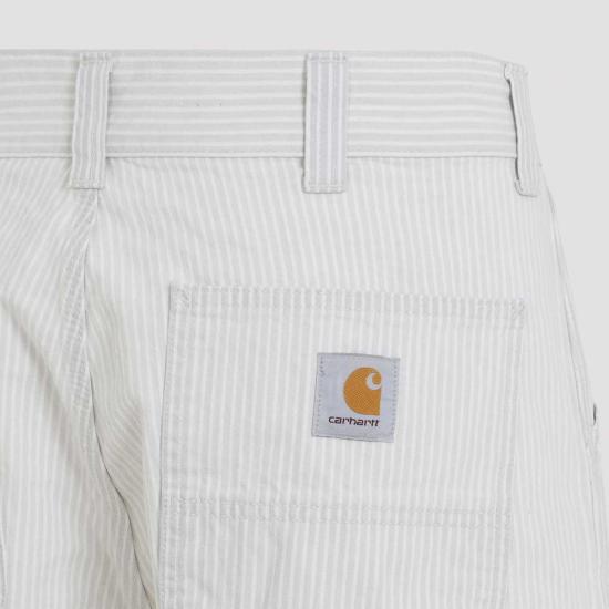  칼하트 스트레이트 팬츠 카하트 머서 싱글 니  머서 스트라이프 그래파이트 왁스 - CARHARTT