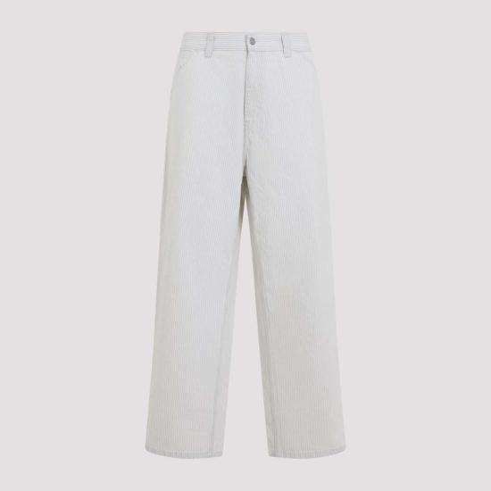  칼하트 스트레이트 팬츠 카하트 머서 싱글 니  머서 스트라이프 그래파이트 왁스 - CARHARTT