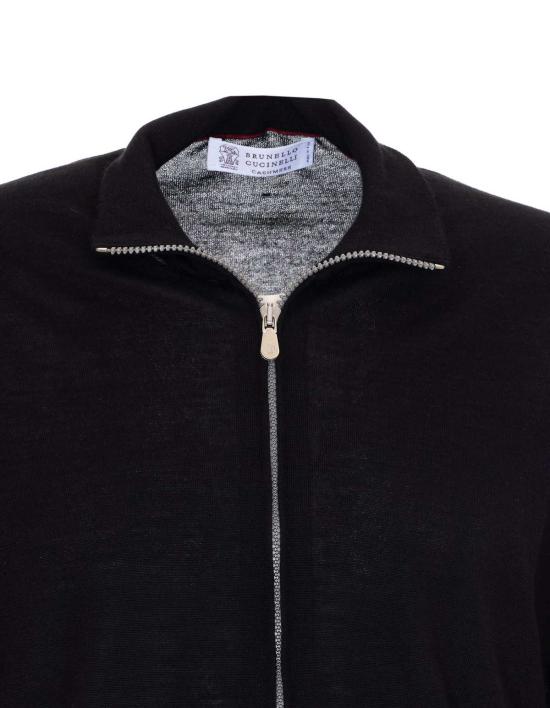  브루넬로 쿠치넬리 가디건 Brunello Cucinelli 지퍼 카디건 블랙 - BRUNELLO CUCINELLI