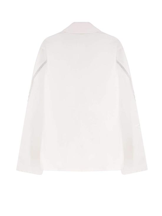  지방시 데님 자켓 데님 재킷, 앞면에 아이코닉한 레터링 로고 장식, 화이트 색상 - GIVENCHY