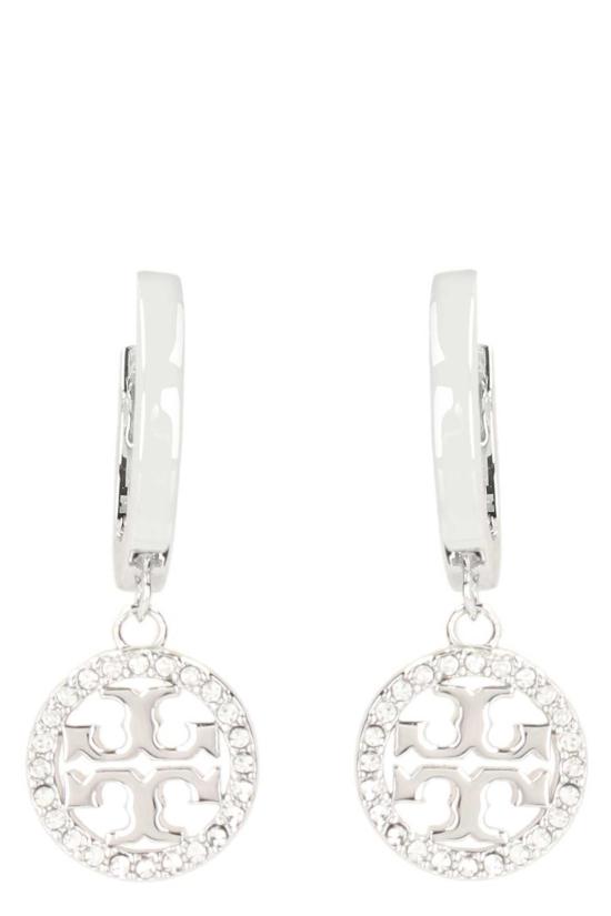  토리버치 이어링 토리 버치 밀러 로고 후프  토리 실버/크리스탈