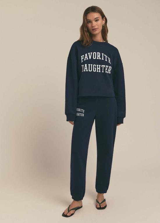  페이보릿 도우터 스웨터 페이버릿 도터 크롭 컬리지 스웨트셔츠 - FAVORITE DAUGHTER