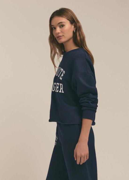  페이보릿 도우터 스웨터 페이버릿 도터 크롭 컬리지 스웨트셔츠 - FAVORITE DAUGHTER