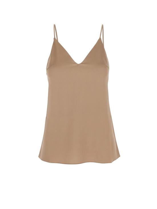  브루넬로 쿠치넬리 블라우스 Brunello Cucinelli 스트레치 실크 탑 프랄린