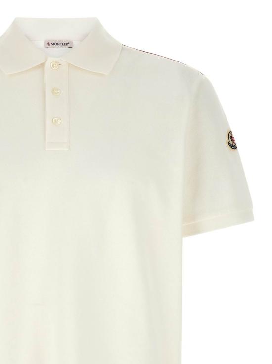  몽클레어 폴로 티셔츠 몽클레르 로고 폴로 셔츠 화이트 - MONCLER