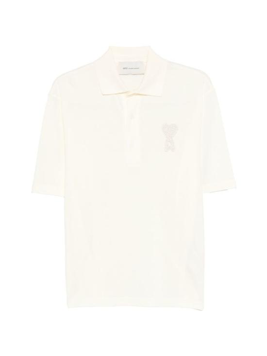  아미 반팔 티셔츠 Ami Alexandre Mattiussi Ami De Coeur 코튼 폴로 셔츠 베이지