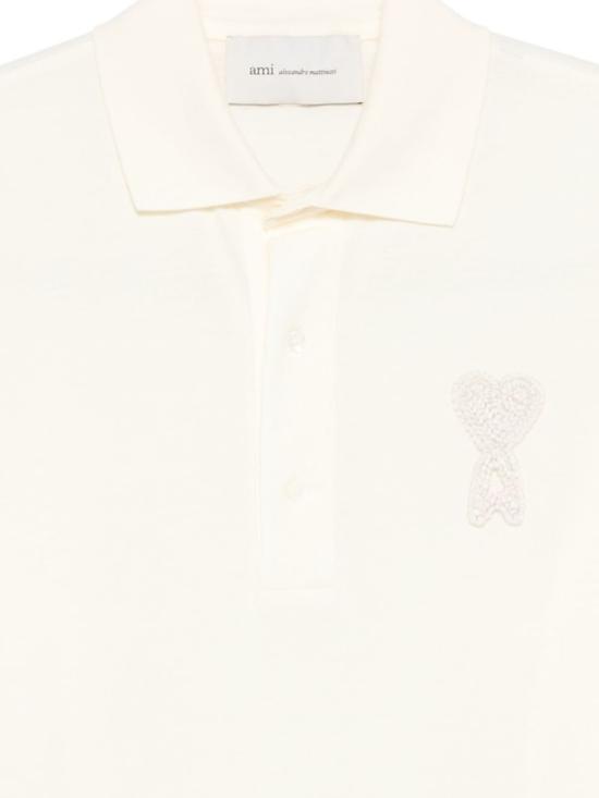  아미 반팔 티셔츠 Ami Alexandre Mattiussi Ami De Coeur 코튼 폴로 셔츠 베이지 - AMI