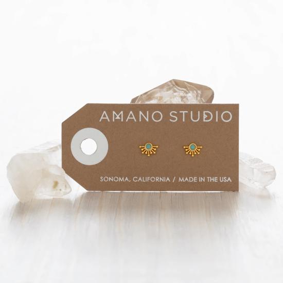  아마노 스튜디오 이어링 레이즈 오브 라이트 스터드 : 터쿼이즈 - AMANO STUDIO