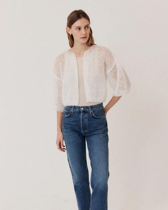  Maiami 가디건 마이아미 모헤어 반팔 봄버