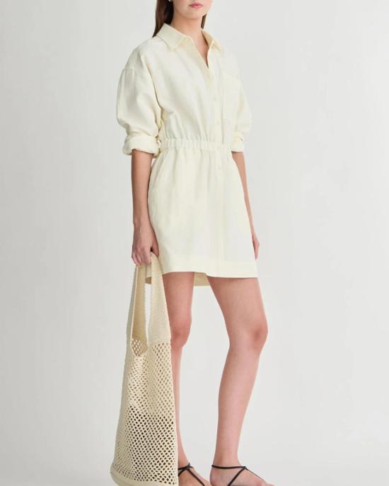  어피스 어파트 숏 원피스 Apiece Apart Kora 미니 드레스 크림 - APIECE APART