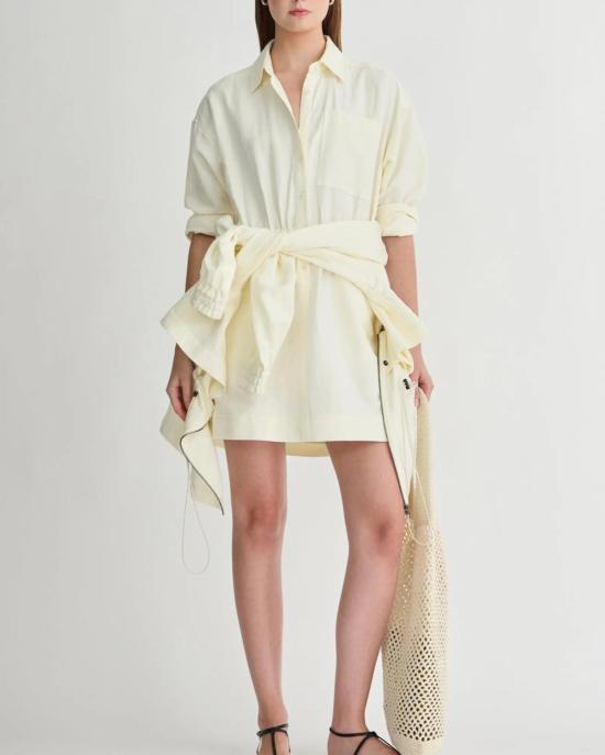  어피스 어파트 숏 원피스 Apiece Apart Kora 미니 드레스 크림 - APIECE APART