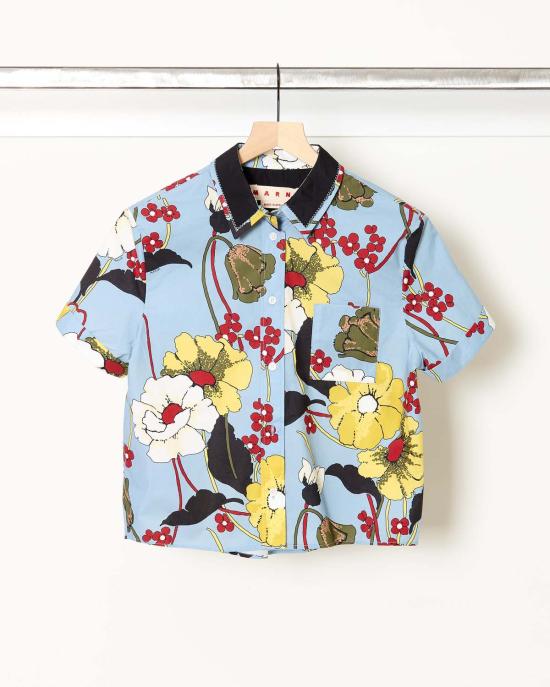  마르니 셔츠 플로럴 포켓 셔츠