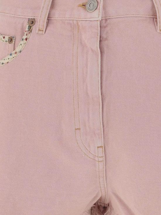  발렌티노 가라바니 데님 숏팬츠 발렌티노 , 올풀림 디테일, 올드 로즈 색상 - VALENTINO GARAVANI