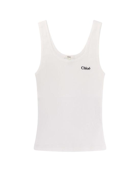 끌로에 민소매 티셔츠 골지 코튼 탱크탑 화이트