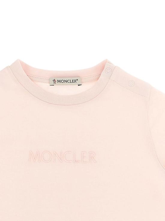  [키즈] 몽클레어 티셔츠 몽클레르 로고 자수 티셔츠 (핑크) 키즈용 - MONCLER