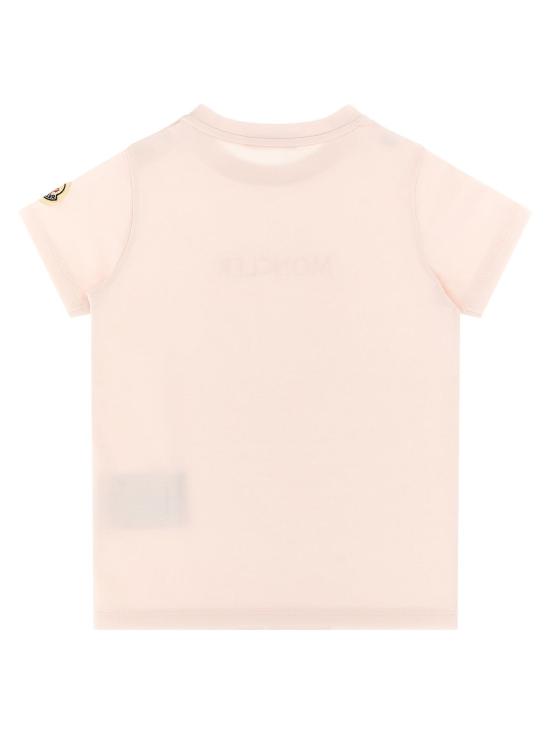  [키즈] 몽클레어 티셔츠 몽클레르 로고 자수 티셔츠 (핑크) 키즈용 - MONCLER