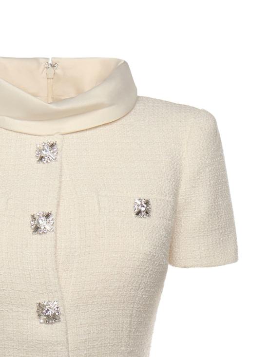  셀프 포트레이트 미디 원피스 부클레 미디 드레스 크림 - SELF PORTRAIT