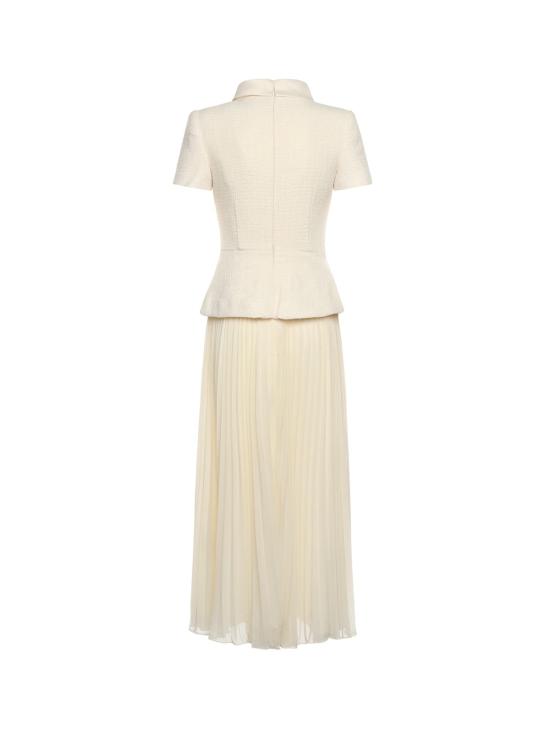  셀프 포트레이트 미디 원피스 부클레 미디 드레스 크림 - SELF PORTRAIT