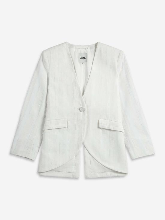  Future Classics 수트 자켓 퓨처 클래식 텍스처드 스트라이프 블레이저 퓨어 화이트 스트라이프