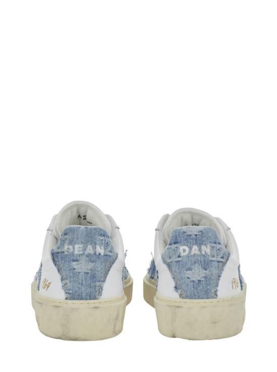  디스퀘어드2 스니커즈 Dsquared2 데님 패널 및 디스트레스드 효과가 있는 로우탑  화이트 - DSQUARED2