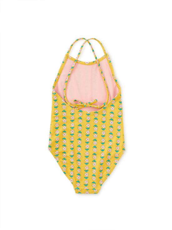  [키즈] Tea Collection 원피스 수영복 키즈 티 컬렉션 크로스백 원피스 수영복 빈티지 플로럴 타일 - TEA COLLECTION