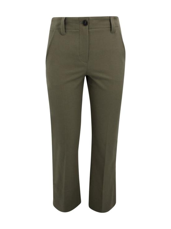  브루넬로 쿠치넬리 스트레이트 팬츠 벨트 루프 팬츠 (올리브색)