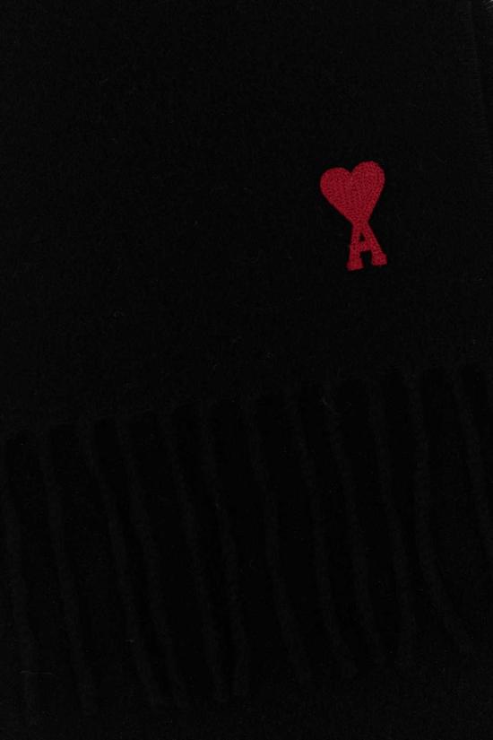  아미 머플러/스카프 알렉상드르 마티우시 울 스카프 블랙 - AMI