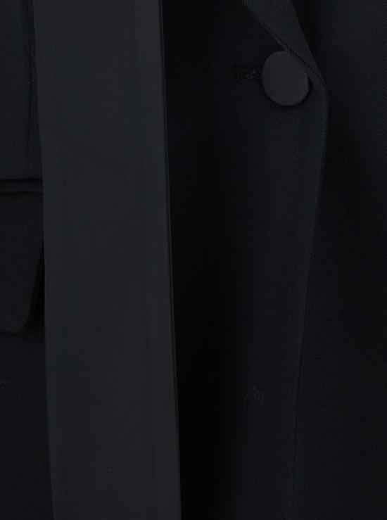  디 아티코 수트 자켓 애티코 싱글 브레스트 울 블레이저, 노치드 리버스 및 오버사이즈 밴드 디테일, 블랙 - THE ATTICO