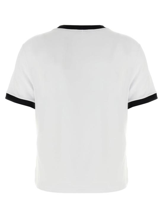  베르사체 반팔 티셔츠 로고 티셔츠 화이트/블랙 - VERSACE