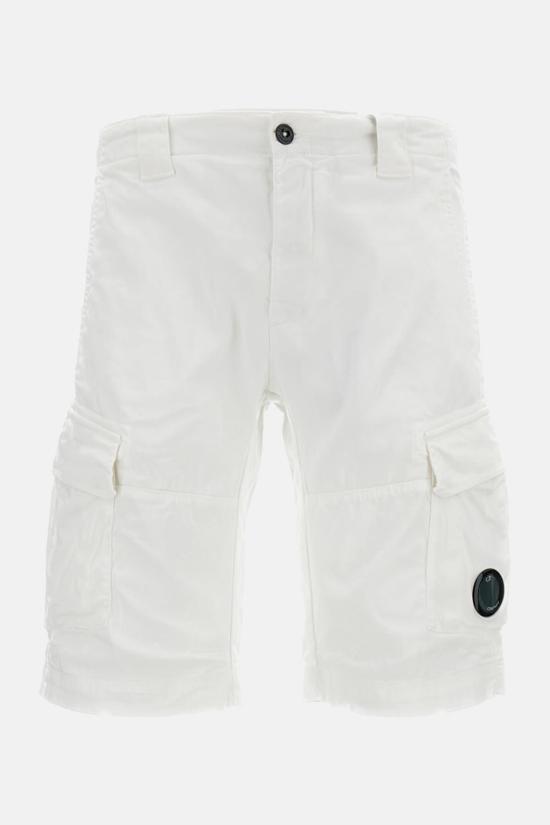 씨피 컴퍼니 숏팬츠 C.P. 컴퍼니 스트레치 새틴 카고 렌즈 반바지 화이트